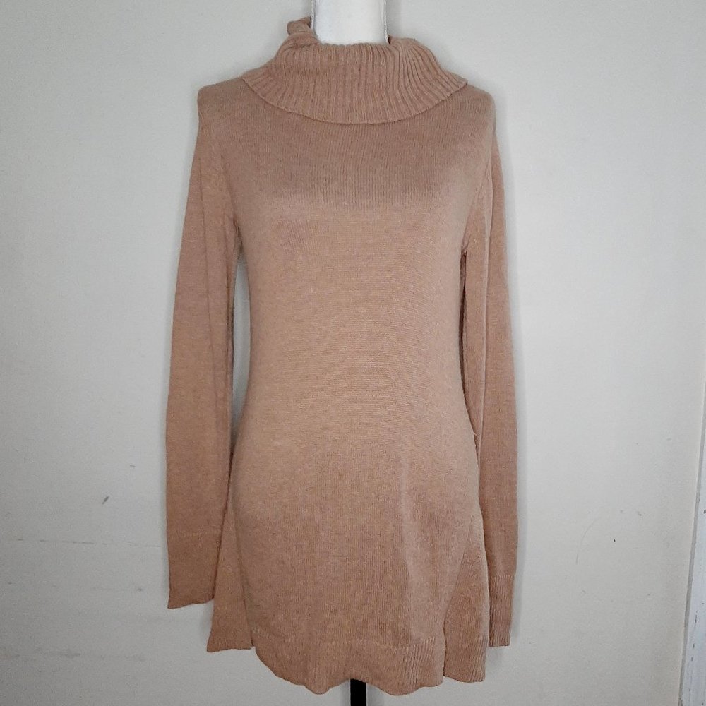 H by Halston Tan Cowl Neckline Sweater`